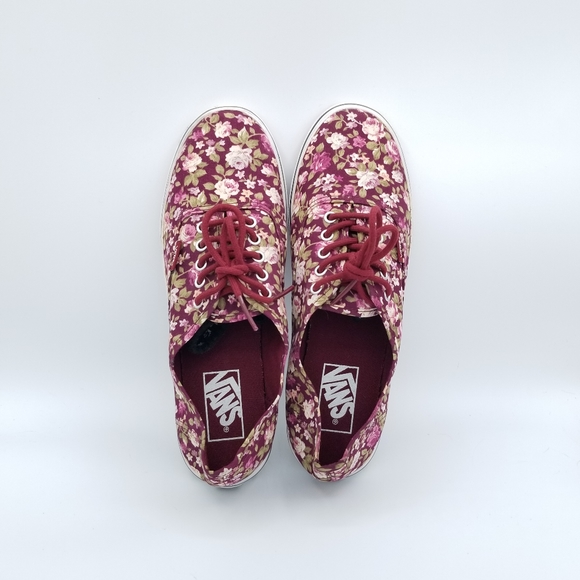 VANS Womens Authentic Classic Canvas Sneakers Size 8.5 Red - Picture 5 of 8